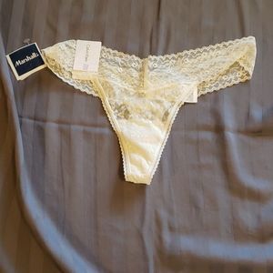 Calvin Klein cream lace thong panties